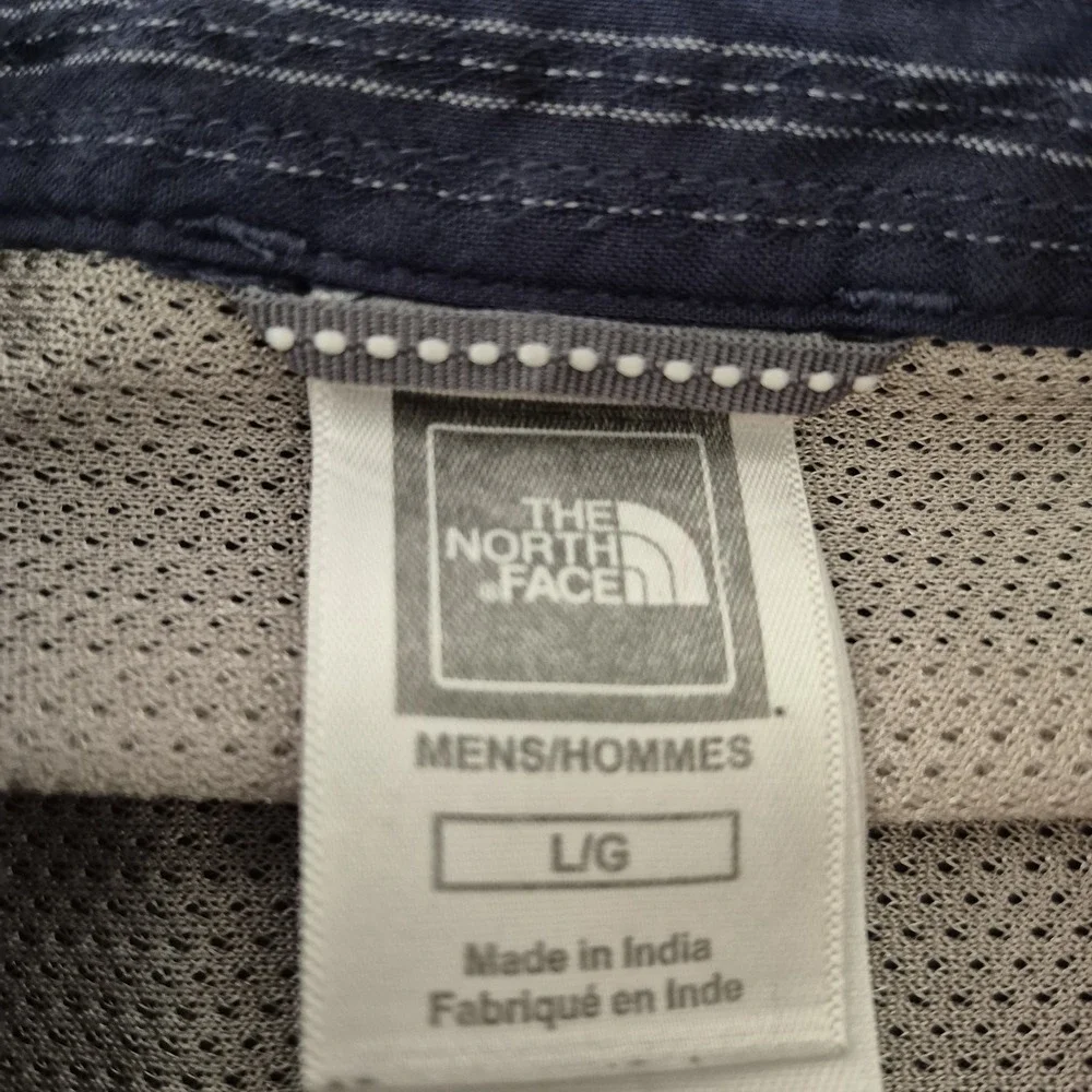 North Face Shirt Mens Large‎ Blue Button Up Long Sleeve Modal Blend Lightweight